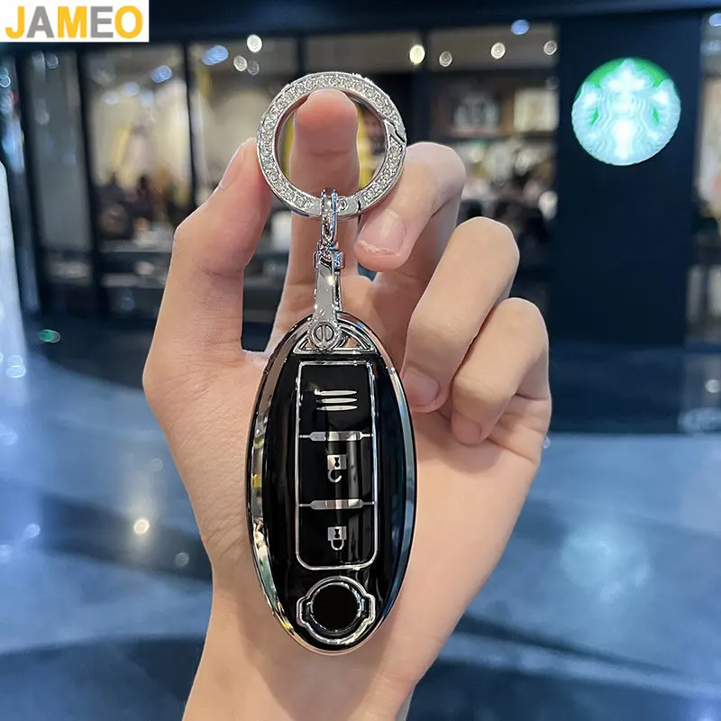 TPU Remote Key Case for Nissan Qashqai Pulsar March 370Z Micra Juke Note Tiida Wingroad NV200 Leaf Cube Fob Shell Cover Keychain