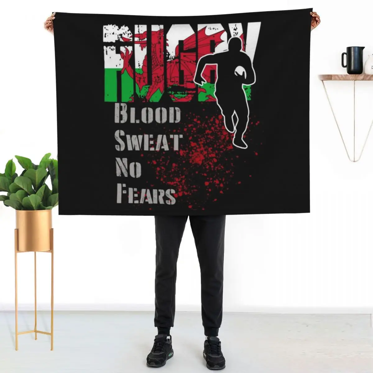 

Wales - Rugby Sports Design Fan And Supporter Gift Throw Blanket Breathable Lightweight Blanket for Adults Kids