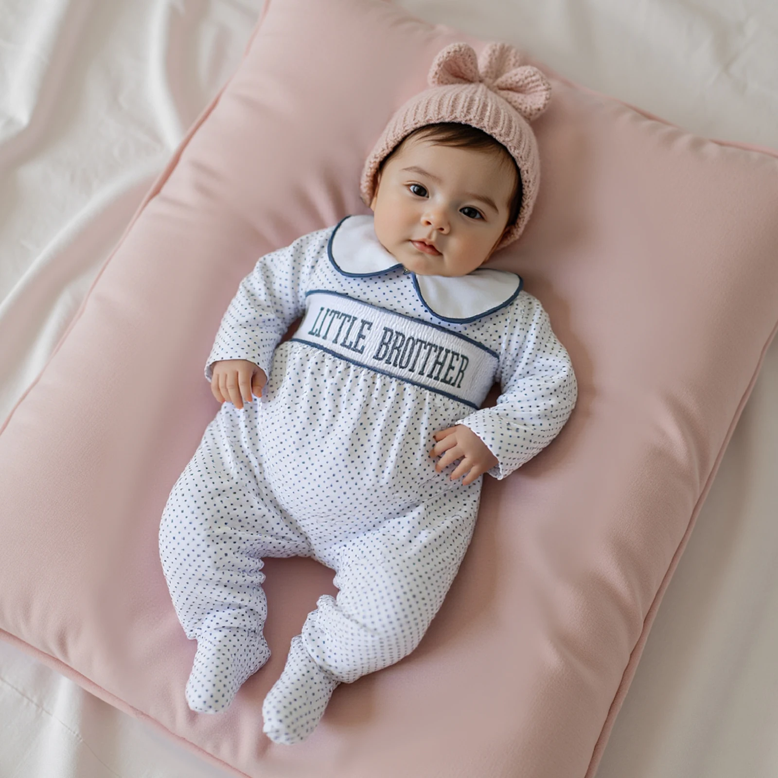 

Осенняя одежда для малышей, комбинезон для мальчиков, комбинезон с длинными рукавами и кукольным воротником, комбинезон с вышивкой букв, пижамная одежда для новорожденных