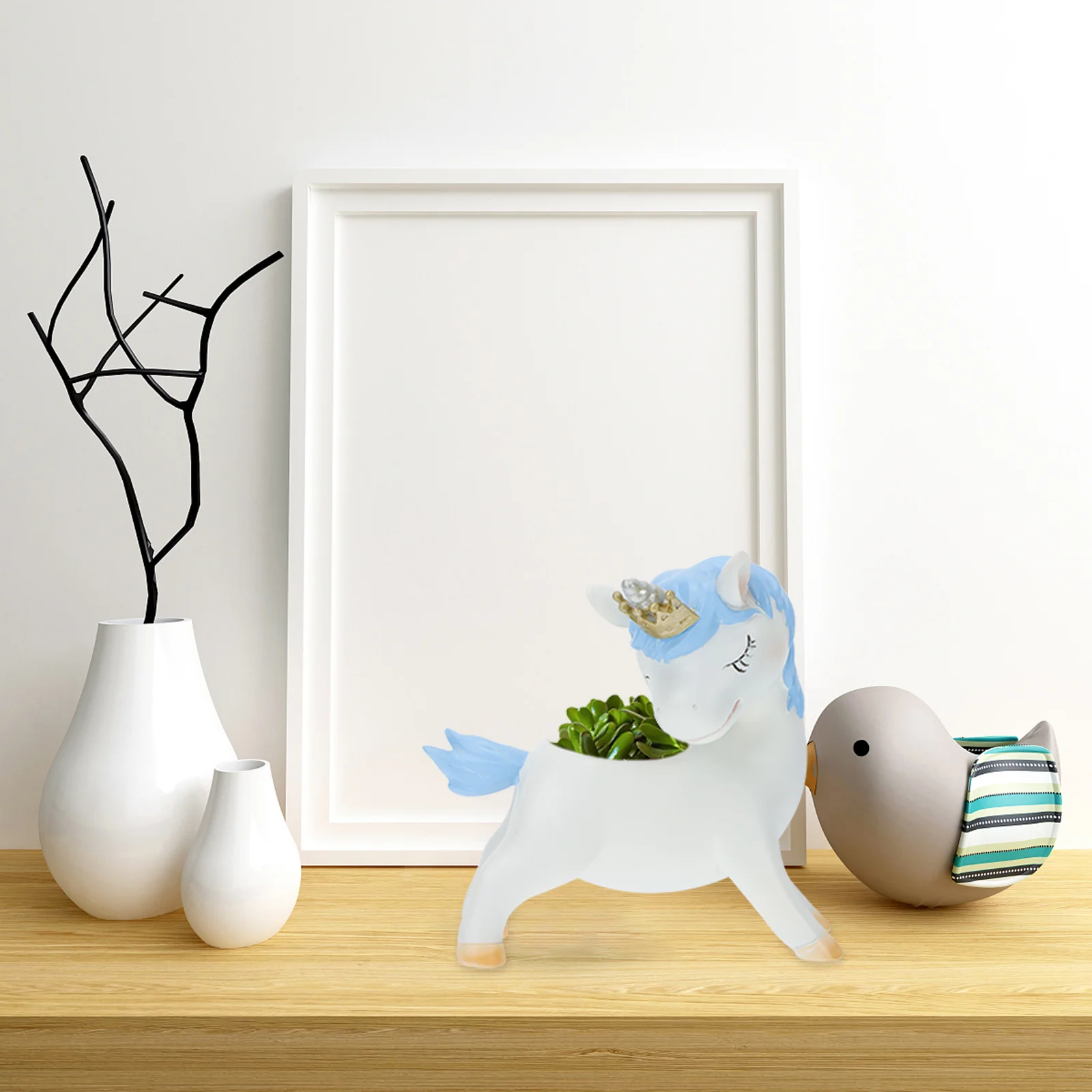 

1Pcs Unicorn Resin Flower Pot Mini Succulent Planter Lovely Decorative Pot for Office Home Garden Decor Resin Flowerpot