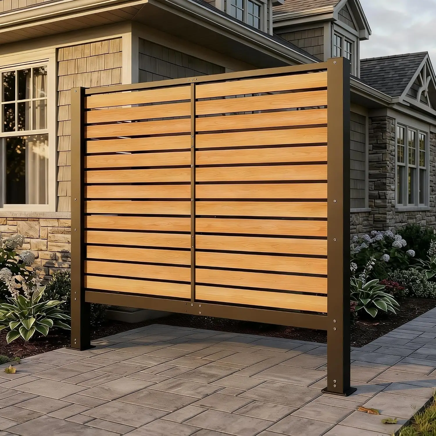 8FT W x 6FT H Air Conditioner Fence No-Dig Privacy Screen Outdoor Garden Yard Enclosure Panel, Customized