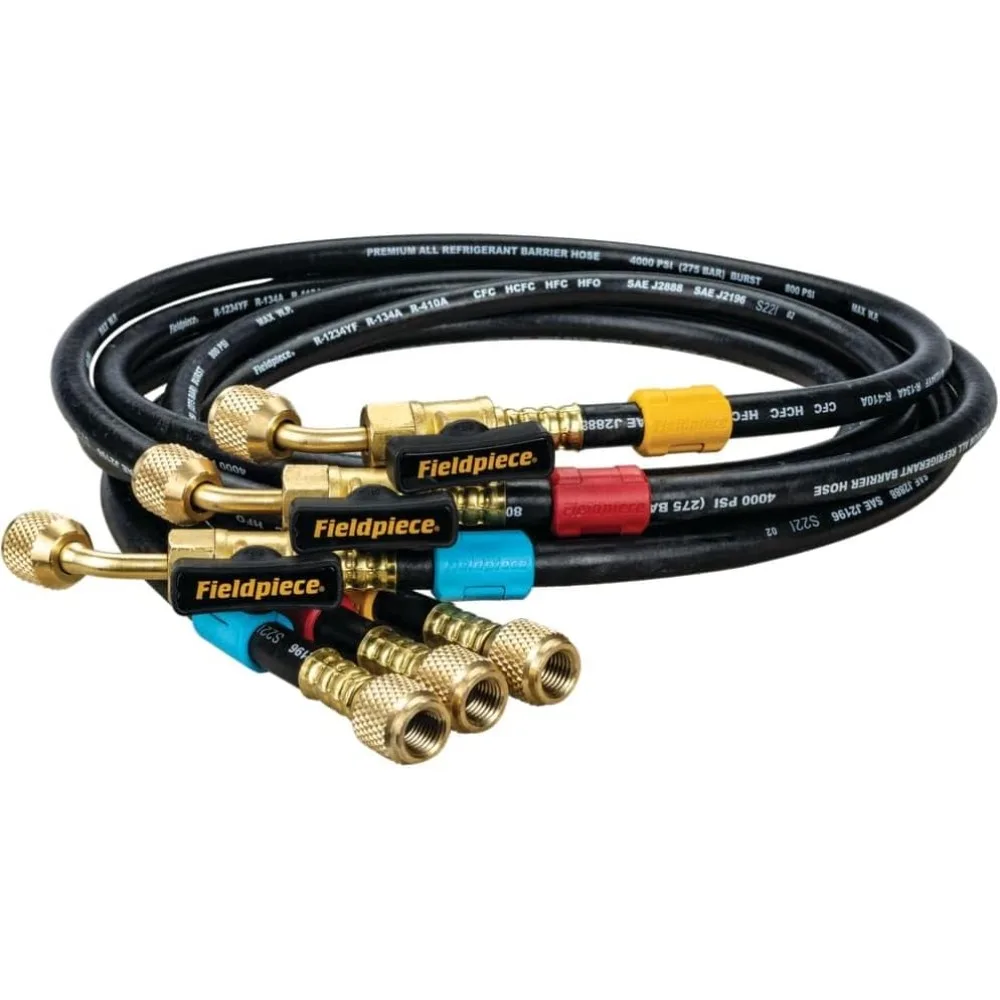 HR3B Ball Valve Refrigerant Hose Set (3) with Color Tags - 1/4