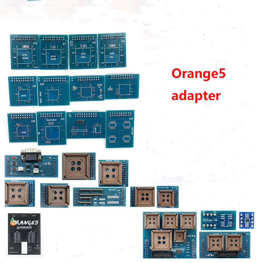 Full Adapter V1.38 Orange5  ECU Programmer  Orange 5 Universal  Eeprom Adaptors with Software Plus Professional Programming Tool