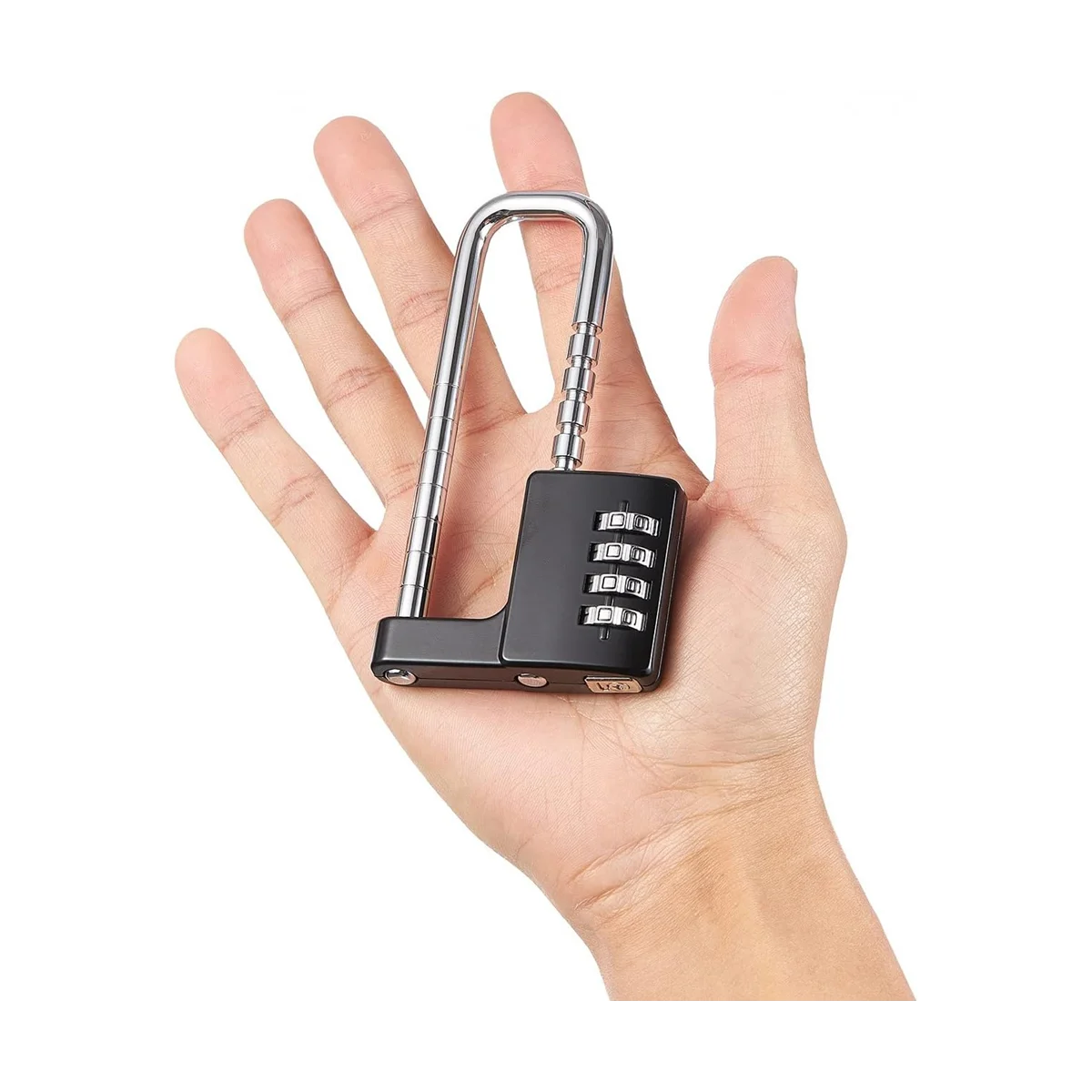 Cabinet Lock,Combination Padlock,Stainless Steel Gym Locker Lock Code Long Adjustable Shackle Lock for School,Gym Black