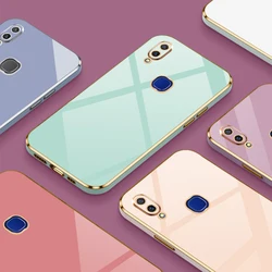 For Vivo Y11 2019 Case Luxury Square Plating Vivo 1906 Y12i Phone Case ShockProof Silicone Back Cover Fundas