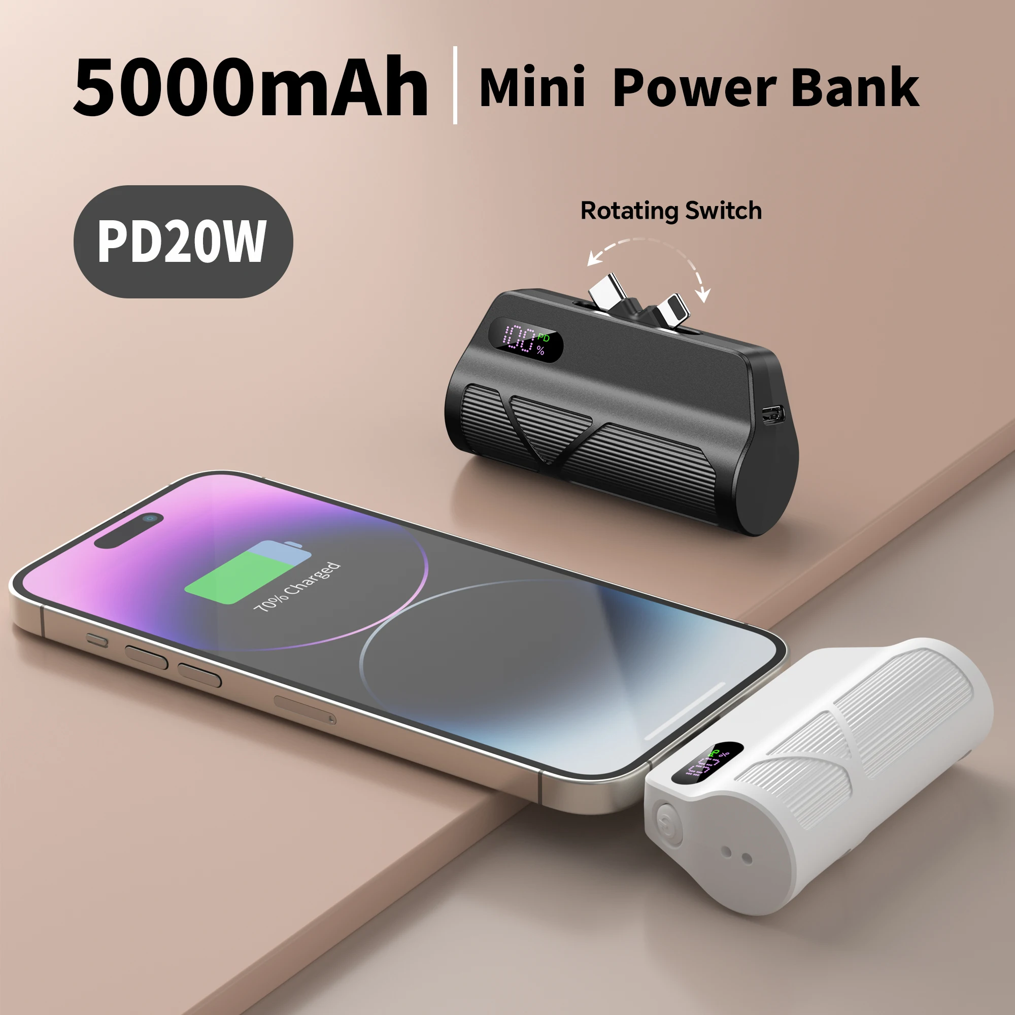 PD20W Mini PowerBank Портативный мобильный внешний аккумулятор с быстрой зарядкой типа C для телефона Power Bank Samsung Xiaomi Запасной аккумулятор PD20W Mini PowerBank Портативный мобильный внешний аккумулятор с быстрой зарядкой типа C для телефона Power Bank Samsung Xiaomi Запасной аккумулятор