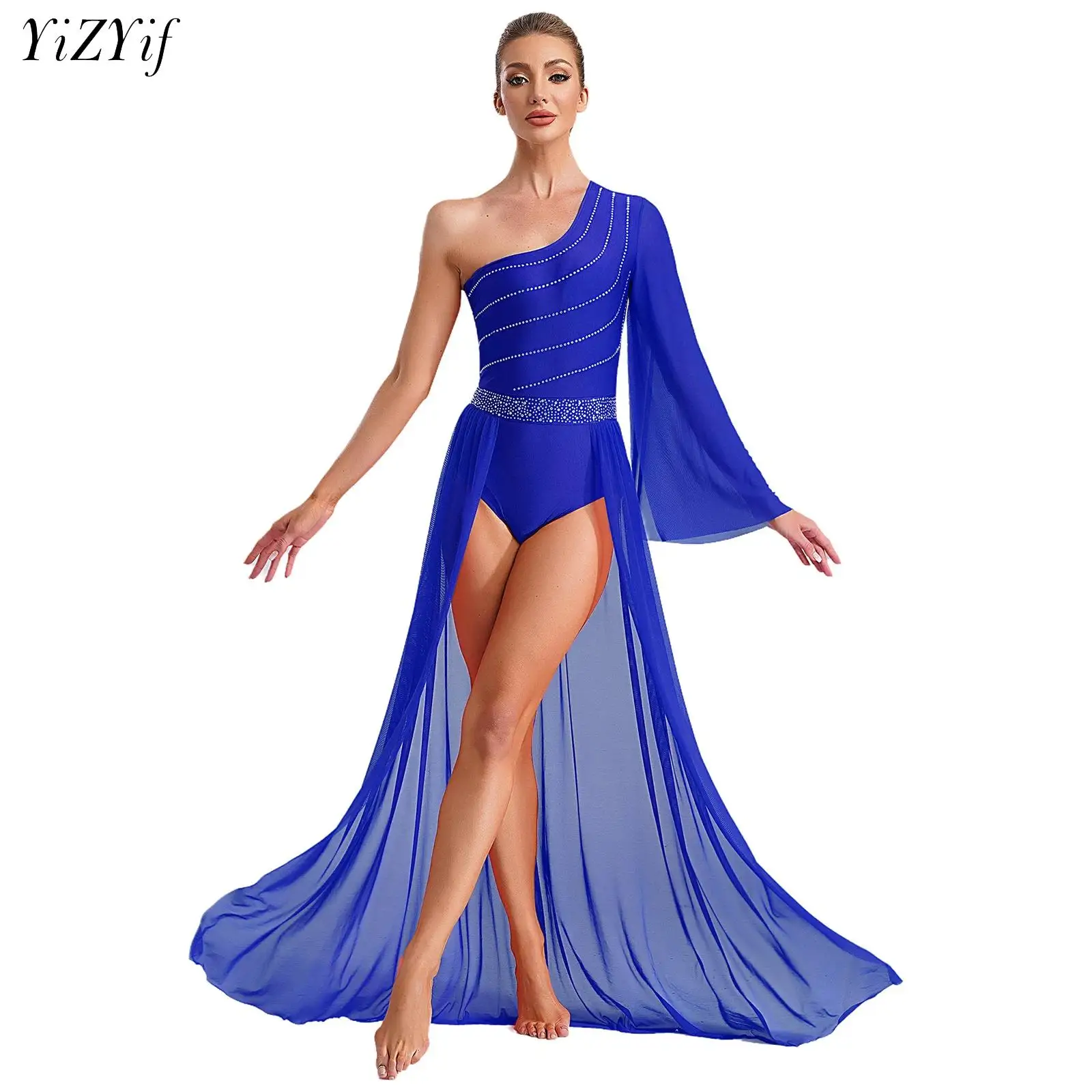 

Ballroom Waltz Modern Dance Ballet Dance Competition Dresses Flared Sleeve Tango Dress Female Adult Performance Clothes