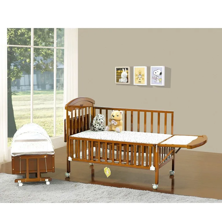 Aiyingbao Baby Crib, Solid Wood Multifunctional Baby Crib, Children's Crib, Play Bed, Mosquito Net, Baby Bassinet, Bed Surround