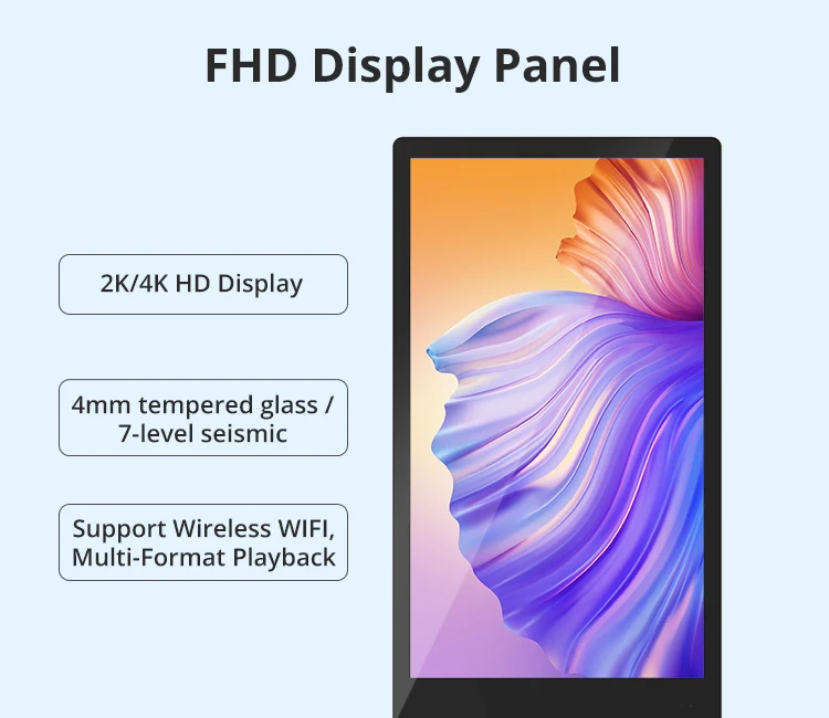 32/43/49/55 Inch Digital Signage Smart Kiosk Advertising Display Play Music Floor Stand Lcd Touch Screen Advertising Display