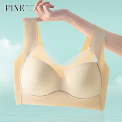 FINETOO Women Seamless Bra Plus Size Patchwork Lace Top Sexy Support Sports Brassiere Female Backless Comfortable Bralette L-3XL