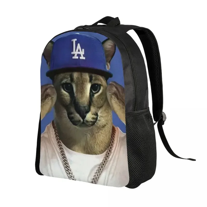 Mochila GRANDE Floppa Rapper Meme Para hombres y mujeres, impermeable, escuela, universidad, gato, estampado, bolsas de libros