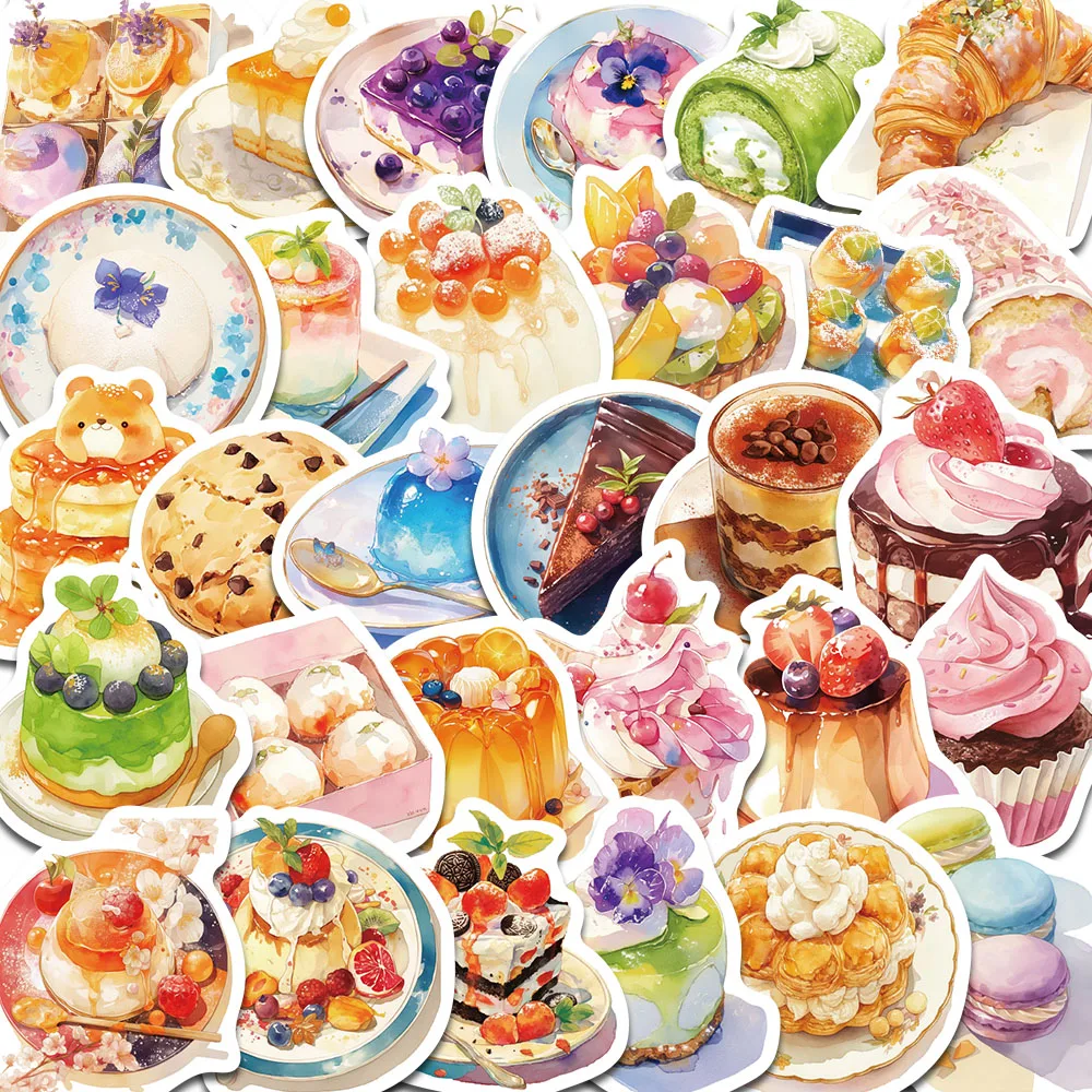 

30 шт., наклейка для магазина десертов с героями мультфильмов, магазин торта, ностальгия, декоративные страницы для ноутбука, скейтборд, граффити, водонепроницаемые наклейки