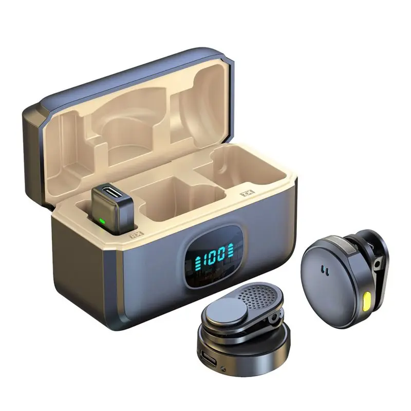 

Магнитный беспроводной мини-микрофон B68C для Android, совместимый с Type-C, для прямых трансляций, интервью и записи