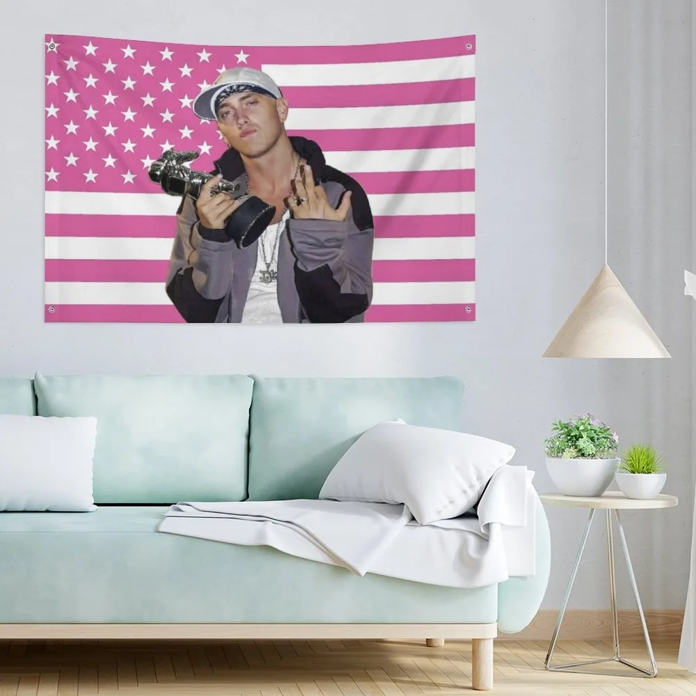 1pc Eminem Flaga Custom Flag on the Wall Barber Shop Outdoor Decor Advertising Decorative Home Objects Bedroom Stuff Tapestry