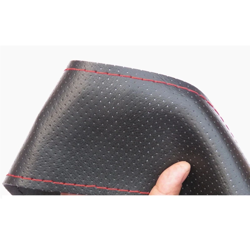 Big Size Genuine Leather Car Steering Wheel Cover For Truck Bus With Needles Thread 42 45 47 50 cm Car Braid CHIZIYO