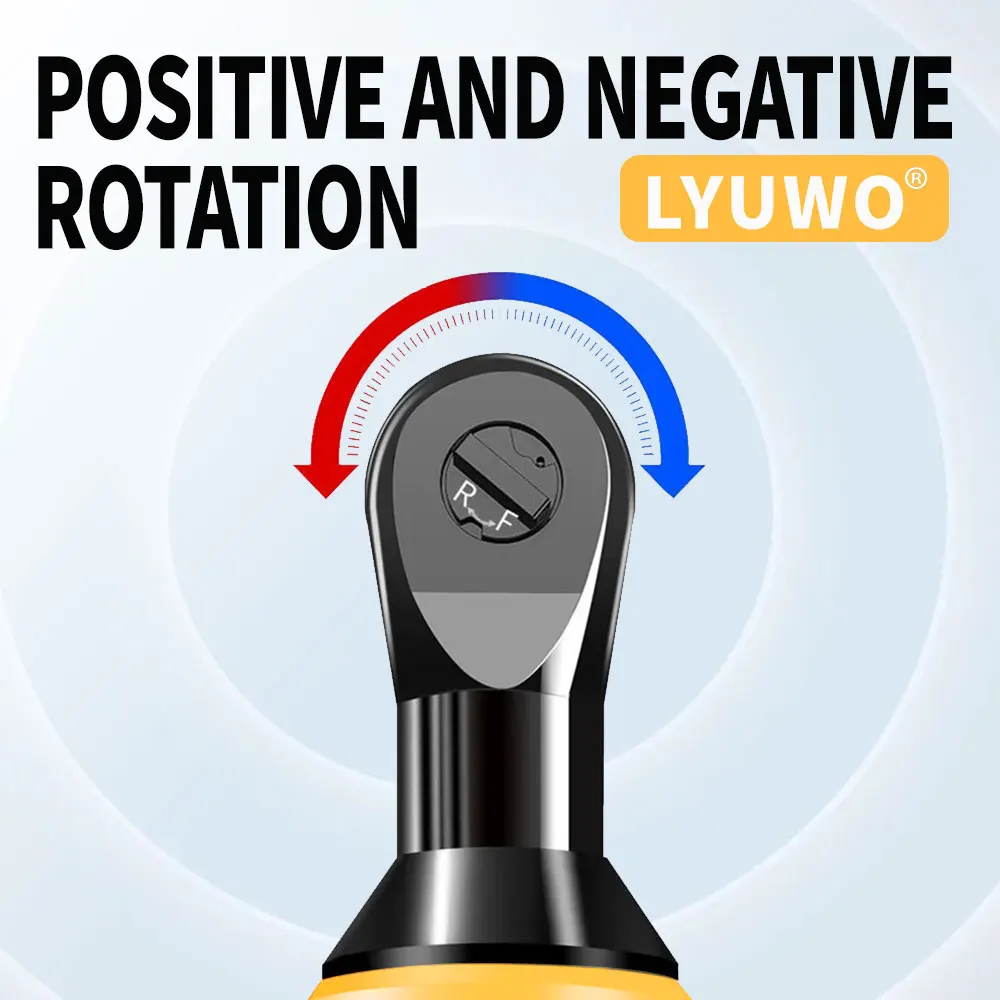 LYUWO 18V 90 gradi ricaricabile ad angolo retto, kit a cricchetto, trapano angolare, rimozione dadi cacciavite, strumento di riparazione auto, set di utensili elettrici