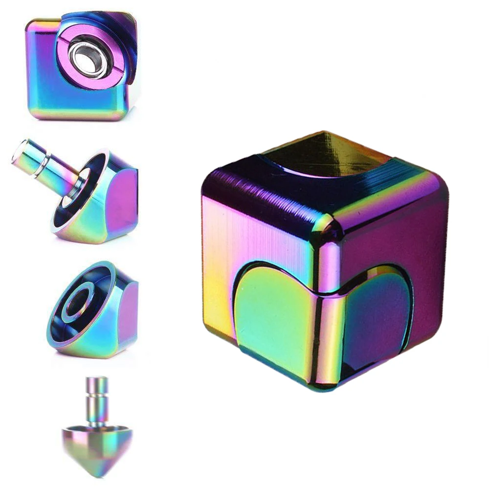 ألعاب فيدجيت سبينر مربعة ملونة دوارة جيروسكوب ببصمة الإصبع ألعاب تخفيف التوتر والقلق هدايا عيد الفصح للأولاد والأطفال