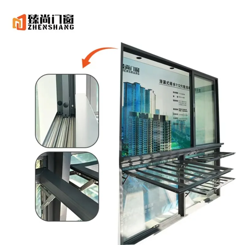 

Современные алюминиевые раздвижные окна с москитной сеткой и противоударными стеклопакетами для дома