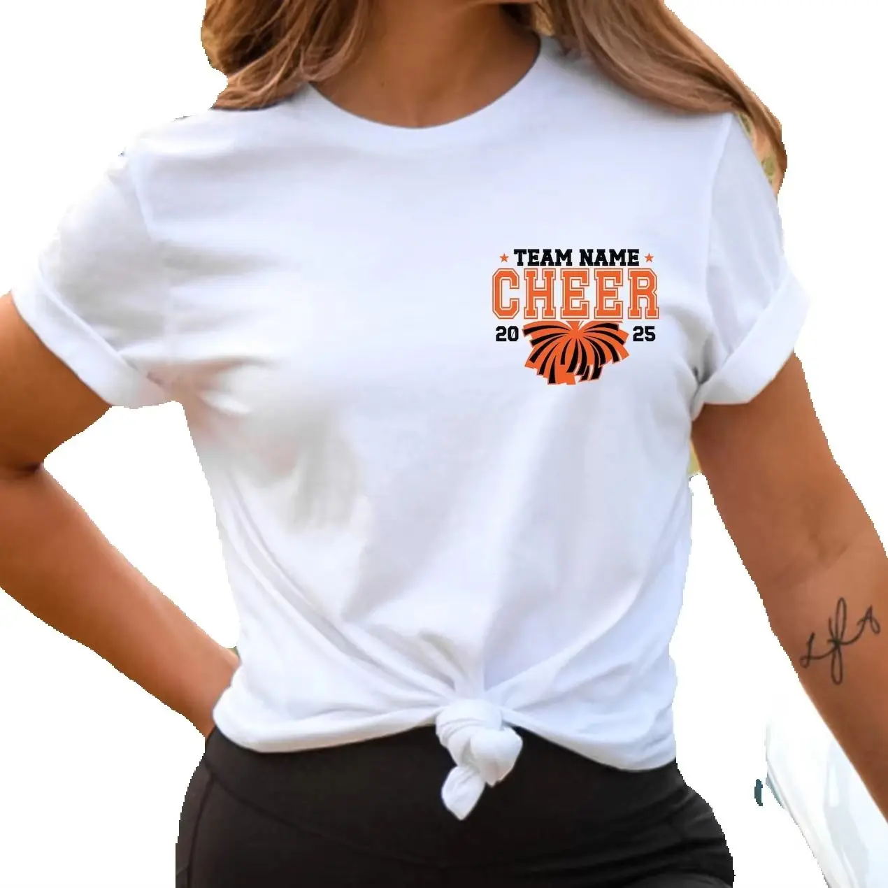 Personalized Cheer Mom Cheerleader Dance Shirt Women Design Team Name Front Your Own Name on Back Shirts Cheer Dance Uniforms