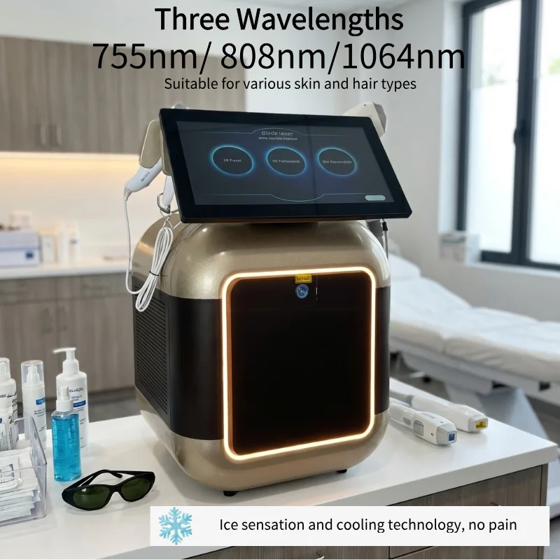 Portable Fast Hair Removal Machine 808nm Diode Laser desktop Hair Removal Machine Suitable for All Skin Colors and Suitable for