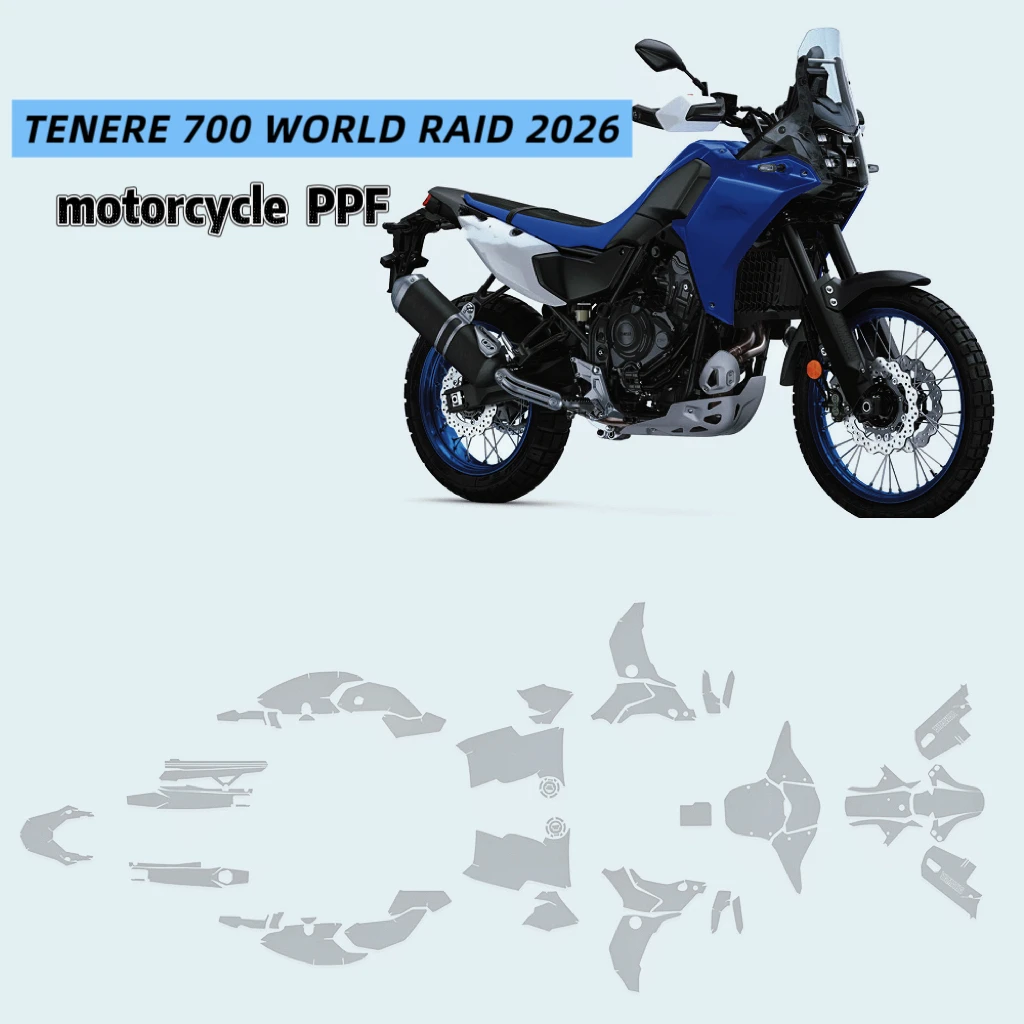 For YAMAHA TENERE 700 WORLD RAID 2026 Motorcycle PPF Complete Paint Protection Film Real Material TPU Anti-scratch