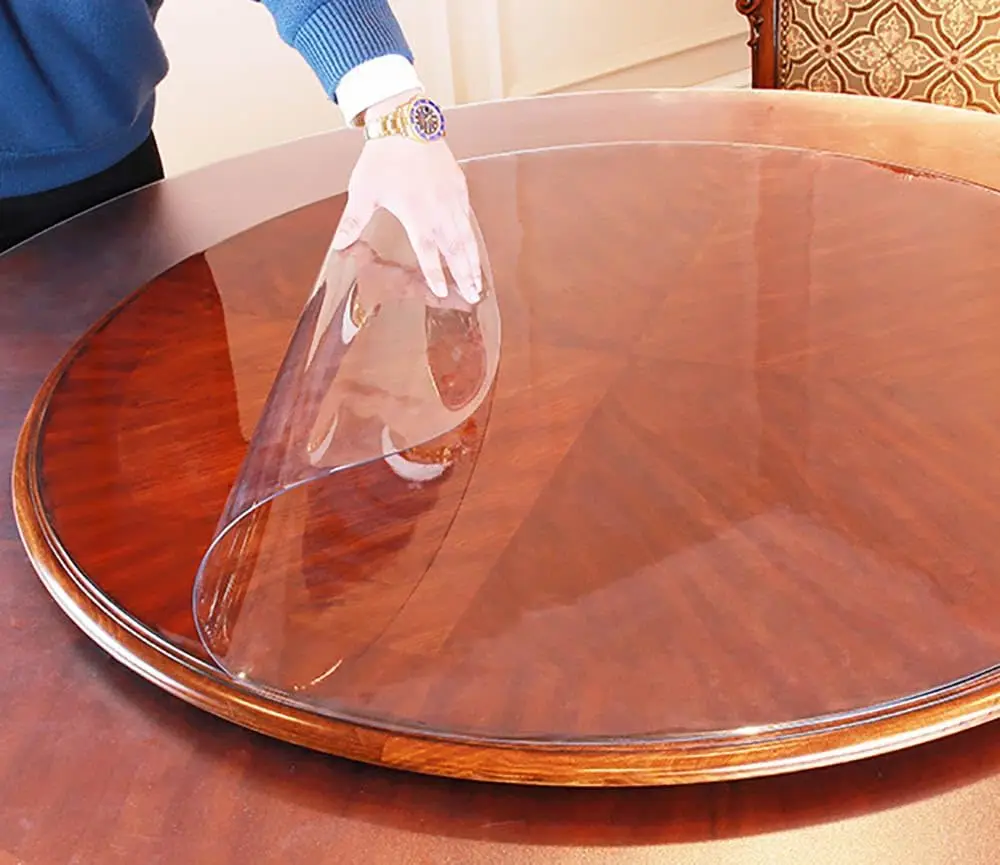 Protector de mesa de comedor redondo transparente, cubierta de mantel, almohadilla superior de escritorio, alfombrilla para cocina, café, mármol, extremo de cama, sofá lateral, barra Bistro