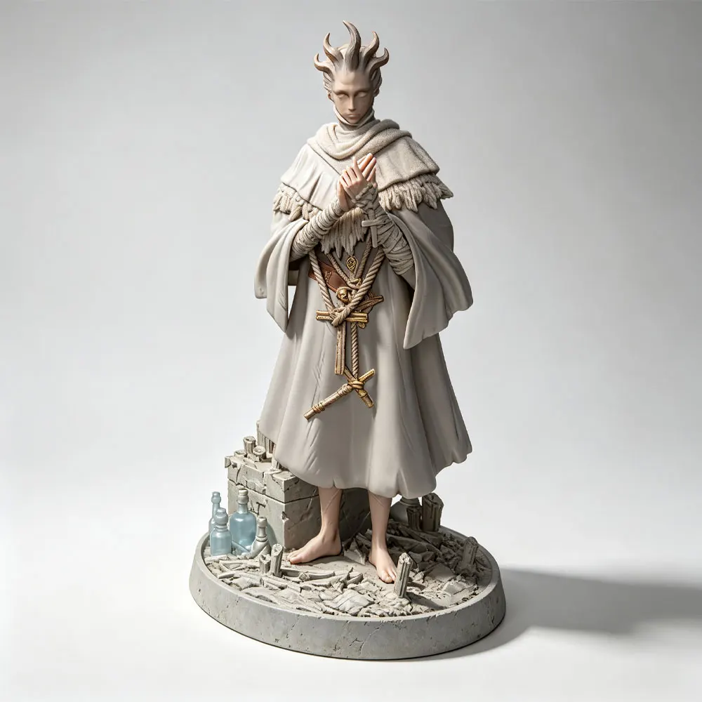 1/24 Mysterious Robed Apostle, Miniature Resin Model Kit, GK Mini 3D Printed Gray Model Statue, DIY Doll Model, Unpainted