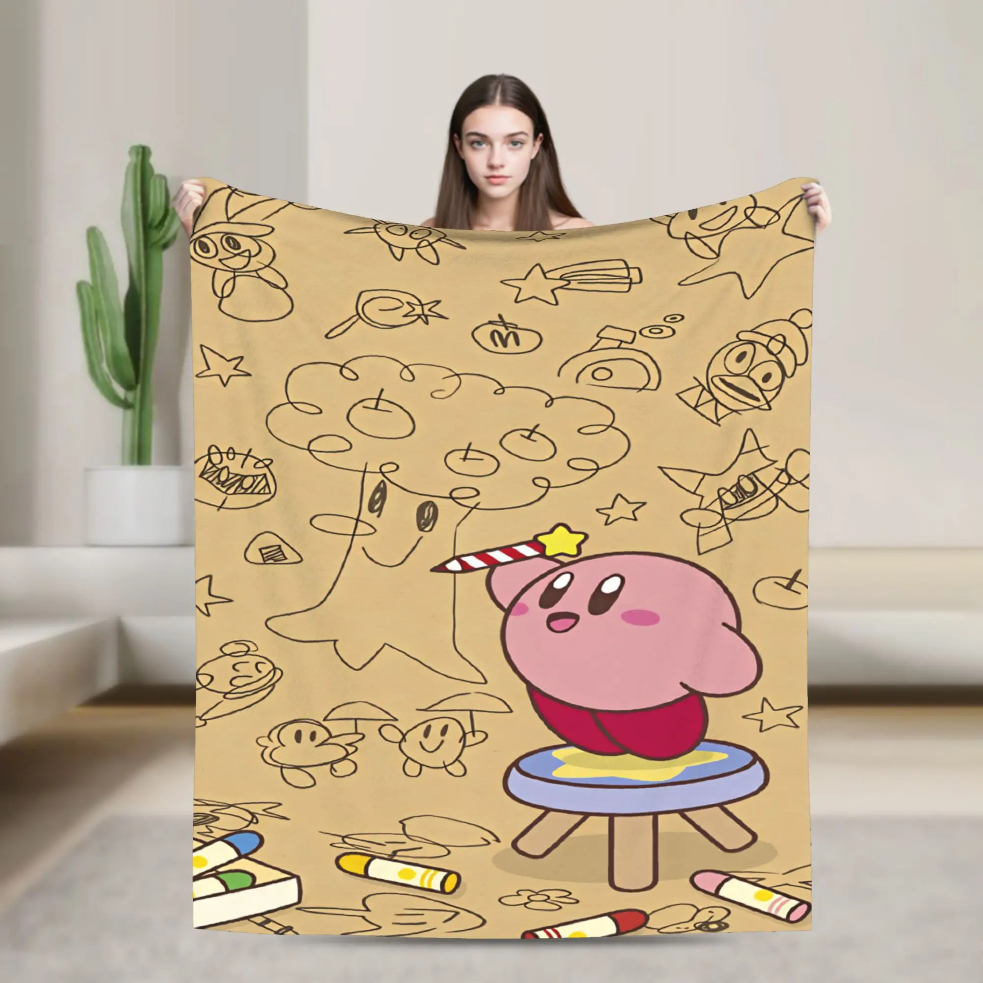 K-Kirbies  Blanket Quality Warm  Throw Blanket Winter Decorative Couch Chair Aesthetic Bedspread