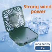 Mini Portable Folding Fans USB Charging 5000mAh Power Bank Portable Handheld Desktop Multi Function Fan