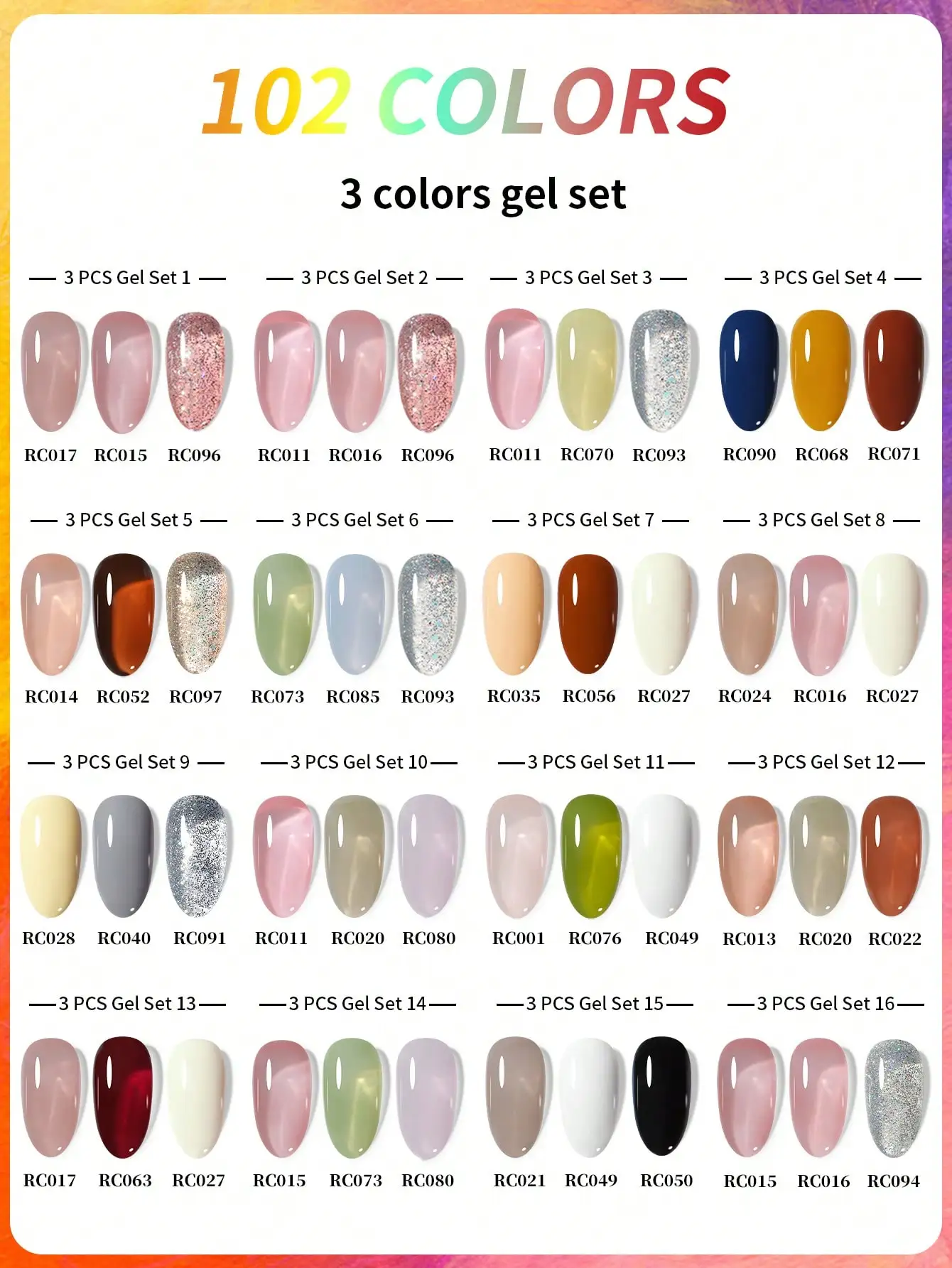 3Pcs 15ML Gel Nail Polish Set, Popular Color Gel Varnish Kit, Soak Off UV/LED Gel Polish, For Home Salon Nail Art DIY