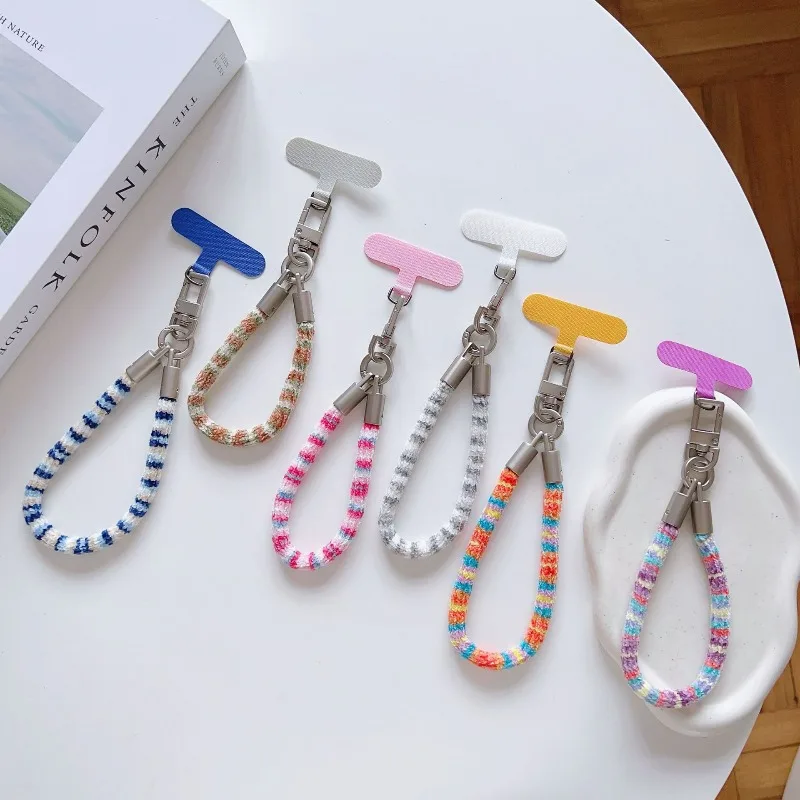 

Autumn And Winter Colored Plush Long And Short Rope High-end Universal Mobile Phone Lanyard Keychain