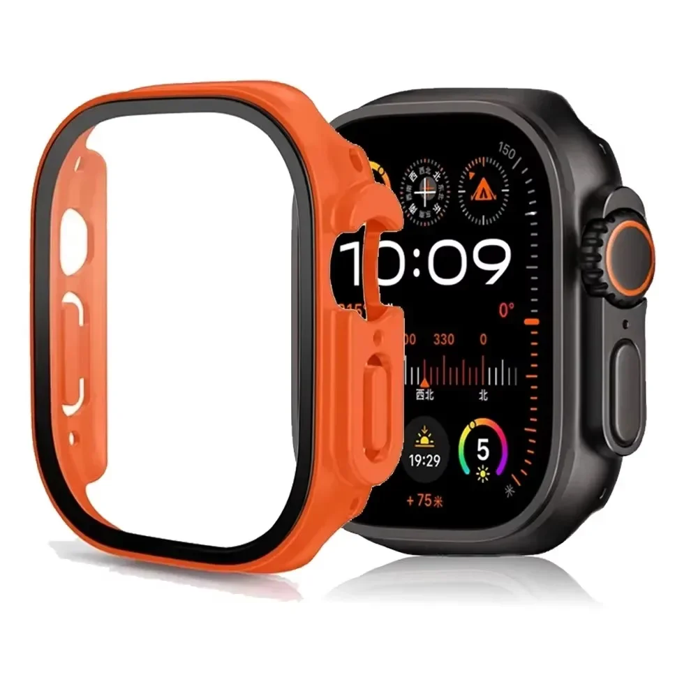 Glas+PC-Schutzhülle für Apple Watch Ultra 4 3 2 49mm Smartwatch Stoßfänger+Displayschutzfolie Gehärtetes Glas iWatch Series Ultra 49mm Zubehör – Detail 19