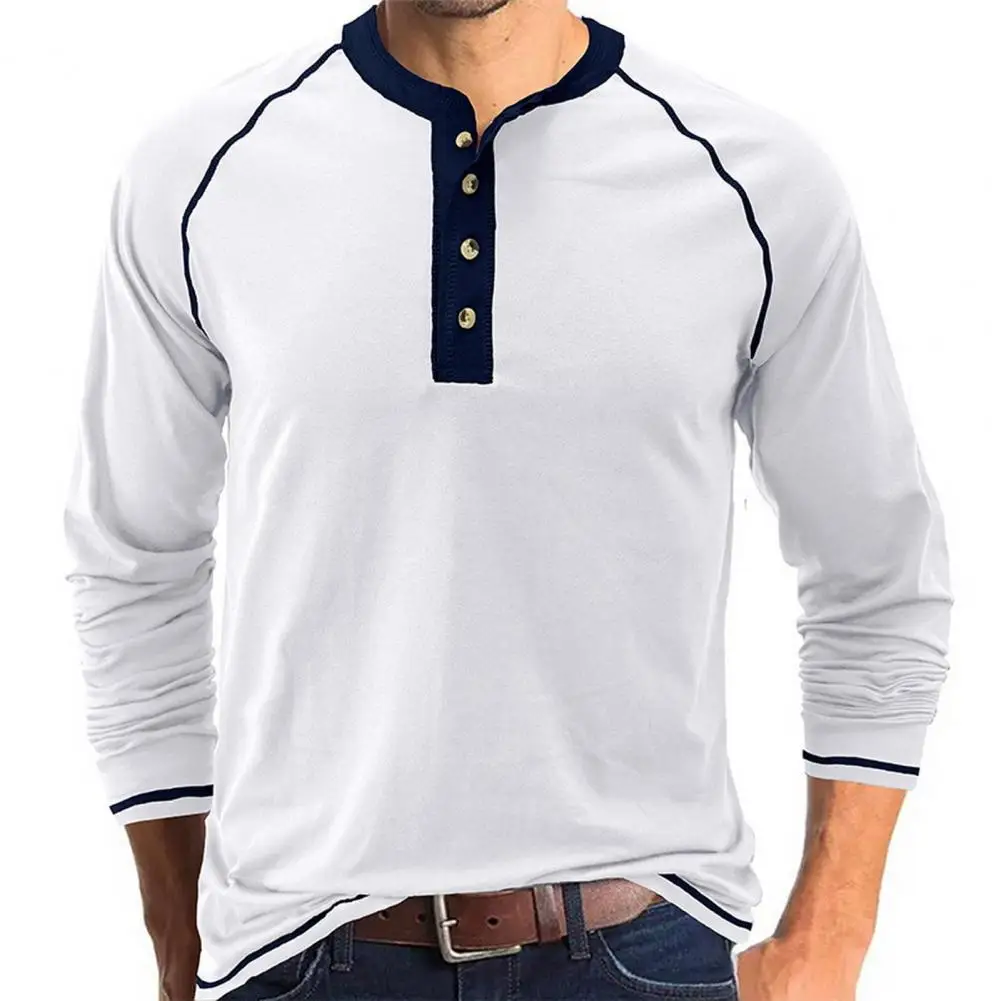 

Men Clothing Soft Breathable Men's Long Sleeve Pullover Tee Sweat-absorbing Streetwear for Spring Autumn Long-sleeved Top