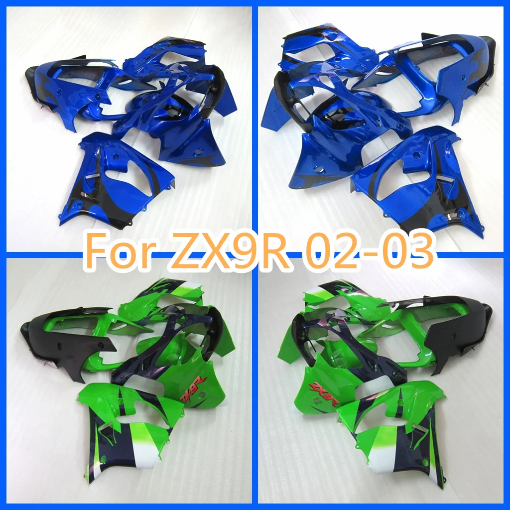 100% Fit Bodywork for Kawasaki 2002 2003 ZX9R ZX-9R 02 03 ZX 9R Injection Mold Fairing Kit Road Racing Bodykit Free Custom