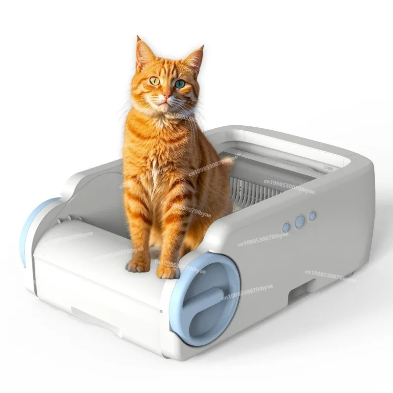 For The New Smart Stainless Steel Base Cat Litter Box Automatic Open Cat Litter Box Cleaning Cat Toilet