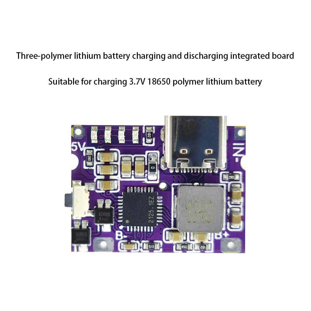 Type-C Micro USB 5V 3.1A Boost Converter Step-Up Power Module With Switch LED Indicator Battery Protection Board for 18650