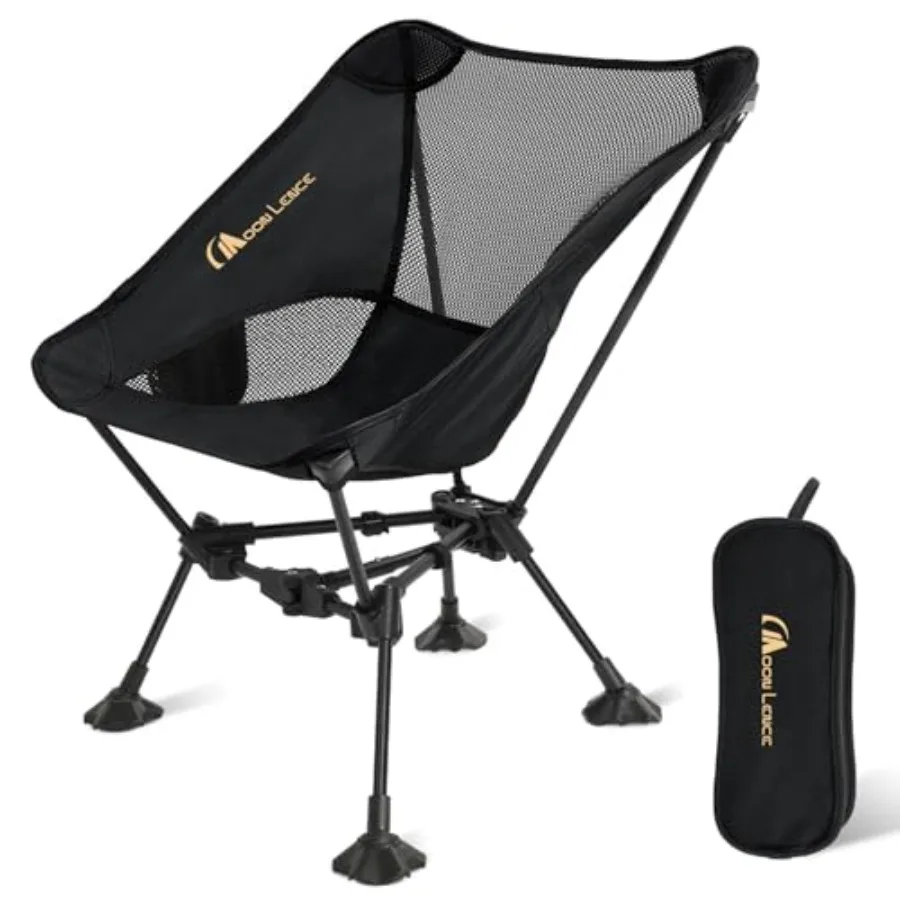 

Portable Camping Chair Lightweight Backpacking Hiking Chairs, Compact, Foldable, with Anti-Sinking Large Feet for Beach, 330 lb