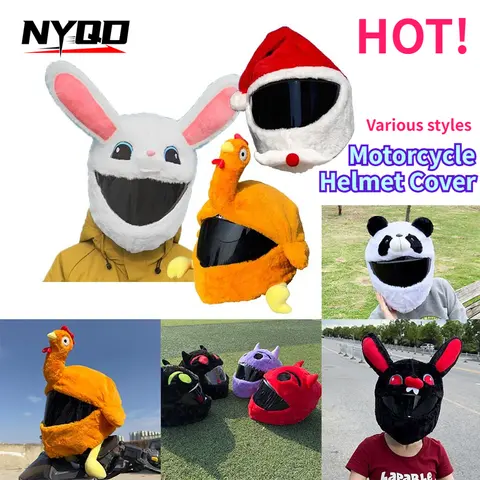 오토바이 만화 플러시 헬멧 커버 Hallowmas 헬멧 모자 LS2/AGV 모터 액세서리에 대한 재미 있은 크리스마스 헬멧 보호 케이스