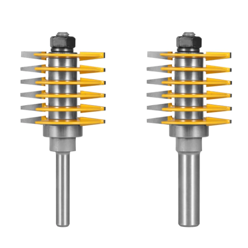 Brocas de enrutador de juntas de dedo ajustables, 2 dientes, 8MM, 12MM, 12,7 MM, fresas para carpintería, molino de extremo