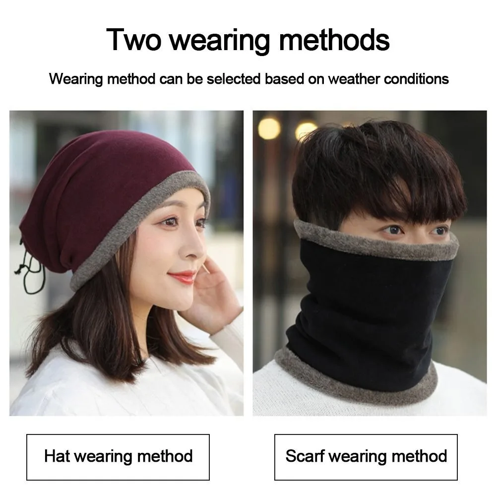 Modny, wiatroodporny zimowy szalik, gruba, ciepła maska na twarz do jazdy na rowerze ze sznurkiem, polarowa osłona szyi chroniąca przed zimnem dla kobiet i mężczyzn.
