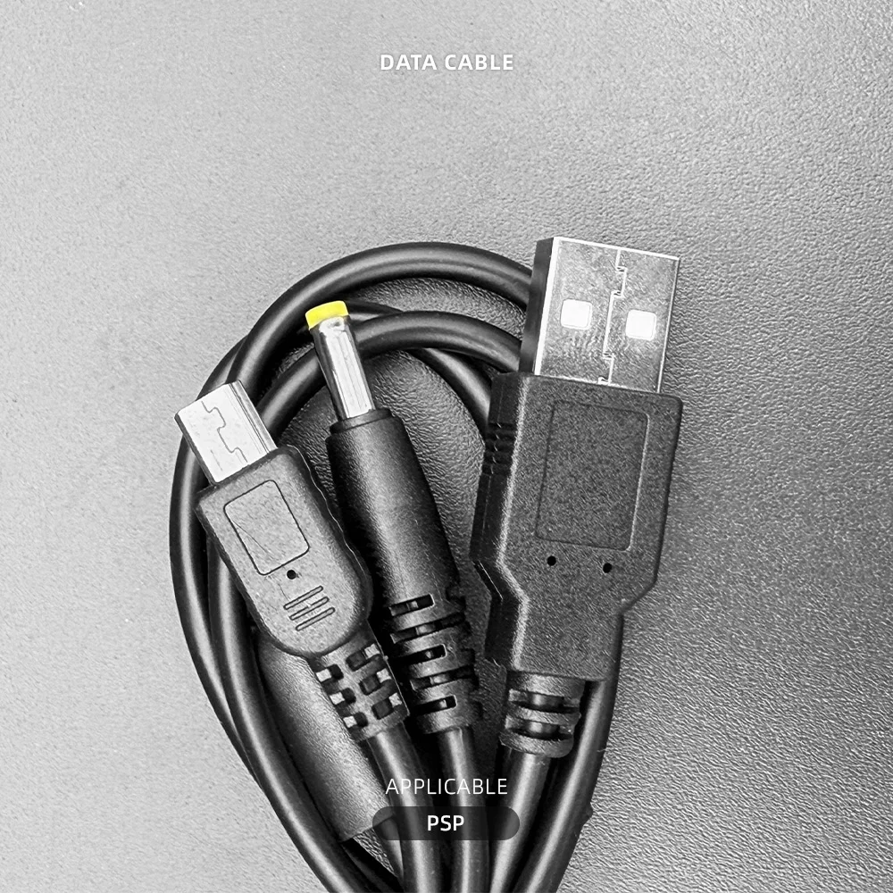 cabo de carregamento de cabo de data usb 2 em 1 adequado para psp 1000 2000 3000 conector de acessorias de jogos