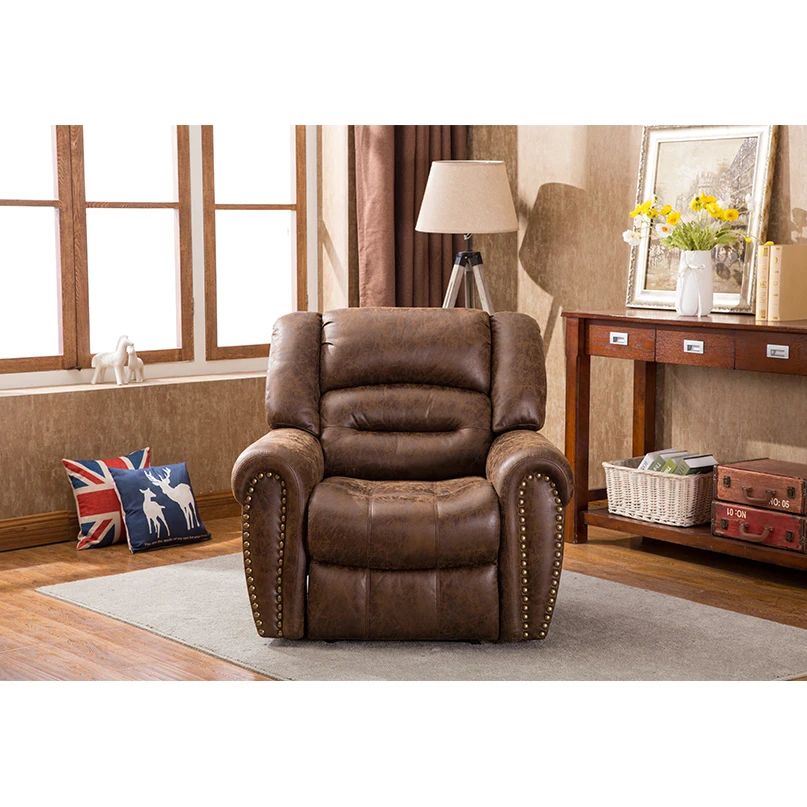 Classic Single Living Room Sofa Home Theater Recliner With USB Port Leather Electric Recliner Sofa