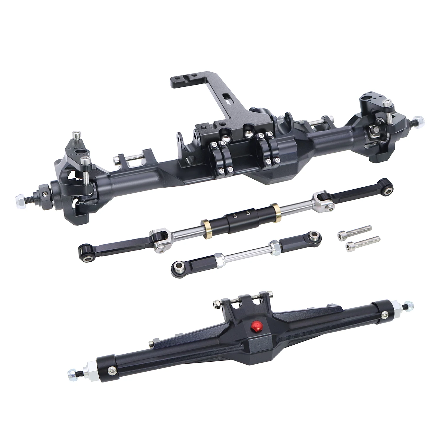 CNC Aluminum H10 Front Rear Straight Axle Set Complete Axles For 1/10 RC Crawler Car Vanquish H10 Optic Upgrade Parts
