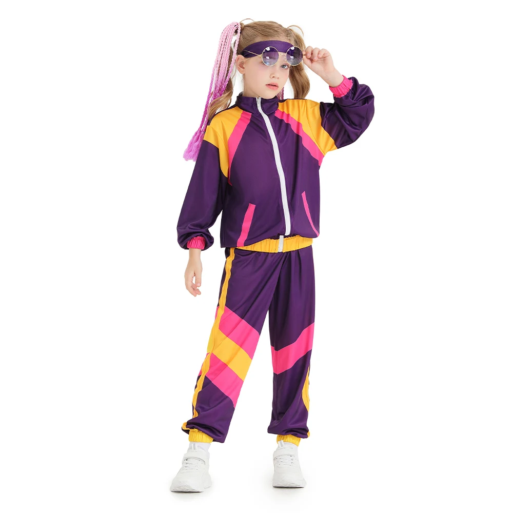 Kinder Retro Vintage Hip-Hop Disco Tanz Cosplay Kostüm Jungen Mädchen Sport bekleidung Outfits Halloween Karneval Party Kinder Anzug