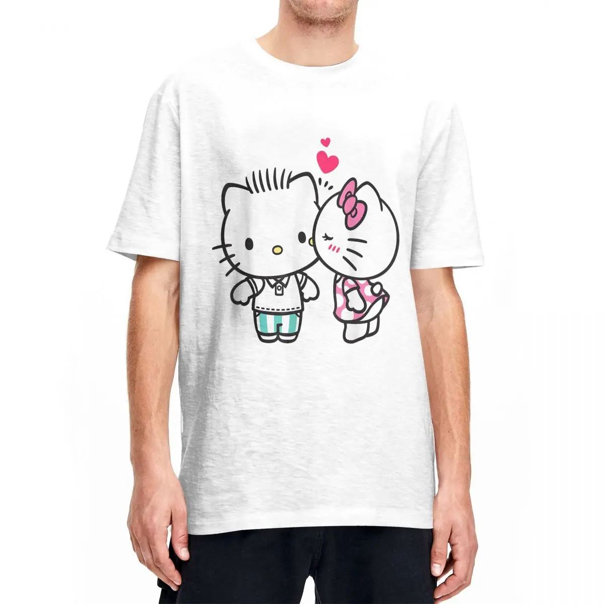 Hello Kitty Dear Daniel Valentine T-Shirts Men Women Humorous 100% Cotton Tee Shirt O Neck Short Sleeve T Shirt 4XL 5XL Clothes