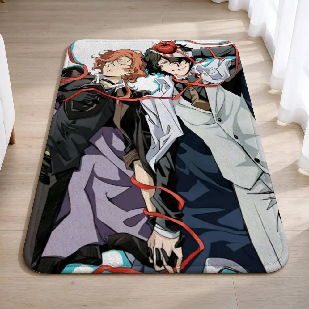 B-Bungo Stray Dogs Anine Home Decor Short Plush Floor Mat, Non-Slip & Easy to Clean for Multi Doorways