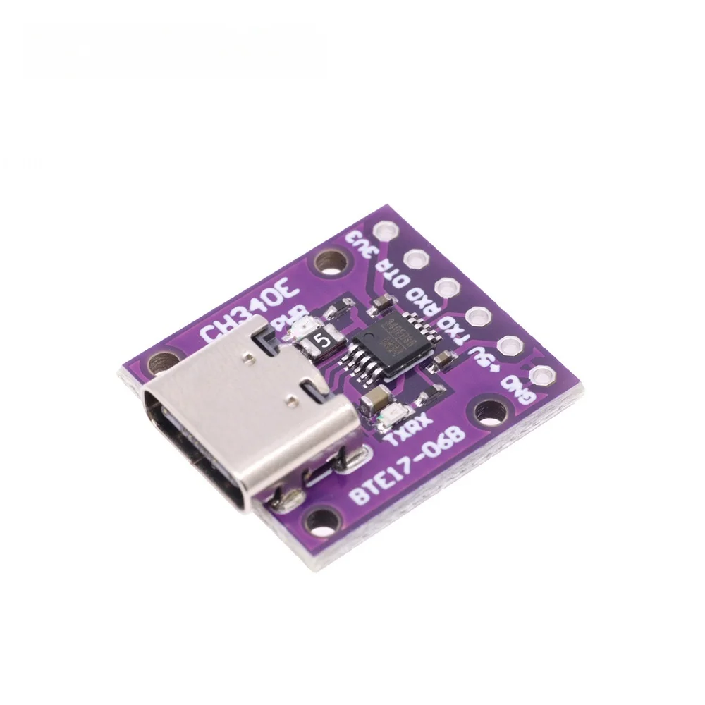 LOT CH340E MSOP10 USB to TTL Serial Converter, 5V/3.3V Alternative CH340G Module TYPE-C Interface For Arduino Pro mini