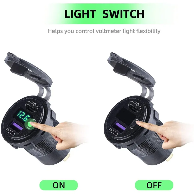 

Digital Display Car Charger with Fast Charging, Real-Time Voltage Monitoring for Car/Truck/RV, Quick Charge 3.0 Adapter