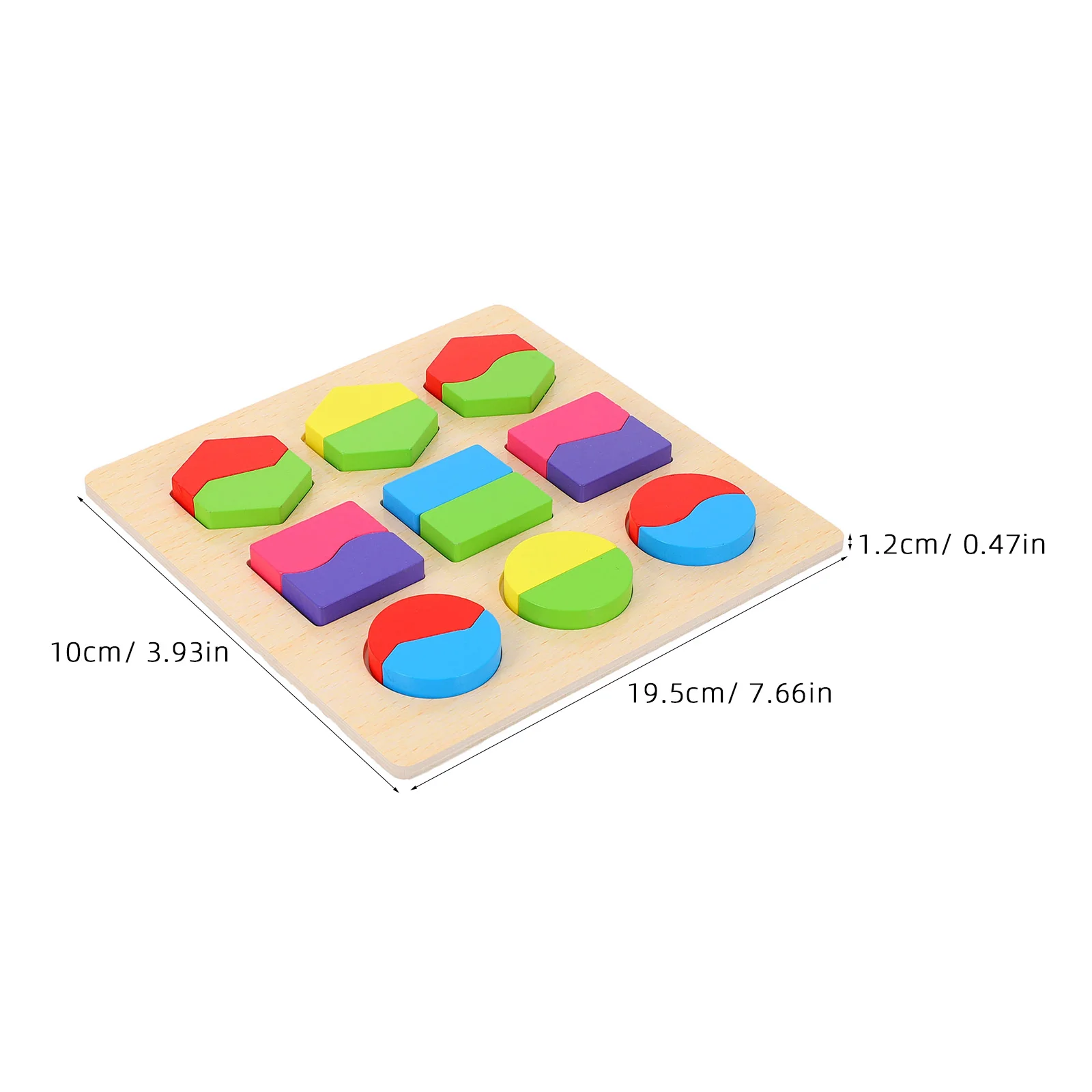 1 set 1 Set Wooden Geometric Shape Puzzle For Baby Early Learning Educational Sensory Development Toddler Wood Shape Puzzle Game