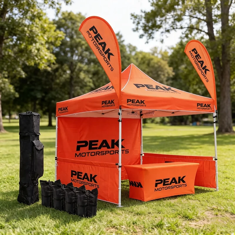 Heavy  Canopy Tent Dye Sublimation Custom Printing10x10ft Aluminium Frame Collapsible Trade Fair Tent Set for Branding Event